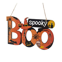 Load image into Gallery viewer, Halloween Wooden Ornament Spider Pumpkin Ghost Wood Door Hanging Signs Pendant Halloween Party Decorations for Home DIY Crafts