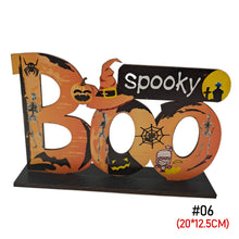 Load image into Gallery viewer, Halloween Wooden Ornament Spider Pumpkin Ghost Wood Door Hanging Signs Pendant Halloween Party Decorations for Home DIY Crafts