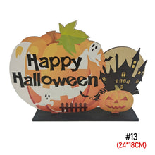 Load image into Gallery viewer, Halloween Wooden Ornament Spider Pumpkin Ghost Wood Door Hanging Signs Pendant Halloween Party Decorations for Home DIY Crafts