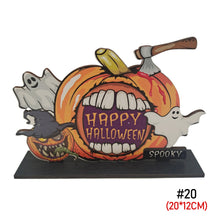 Load image into Gallery viewer, Halloween Wooden Ornament Spider Pumpkin Ghost Wood Door Hanging Signs Pendant Halloween Party Decorations for Home DIY Crafts