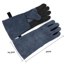 Load image into Gallery viewer, Cow Welding Gloves Thick Split Leather Kitchen Stove Heat Puncture Resistant BBQ Glove For Welder works with Palm Welders