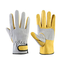 Load image into Gallery viewer, 1Pair Men Work Gloves Soft Cowhide Driver Hunting Driving Farm Garden Welding Security Protection Safety Workers Mechanic Gloves