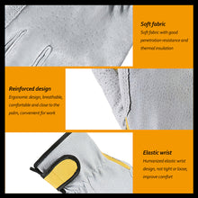 Load image into Gallery viewer, 1Pair Men Work Gloves Soft Cowhide Driver Hunting Driving Farm Garden Welding Security Protection Safety Workers Mechanic Gloves