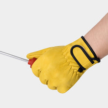 Load image into Gallery viewer, Wear-Resistant Cowhide Work Gloves Leather Workers Work Welding Safety Protection For Garden Sports Motorcycle Driver Gloves