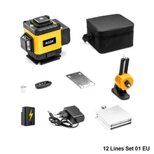 Load image into Gallery viewer, 12/16 Lines 3D/4D 360° Laser Level Nivel Laser Leveling Device Green Beam Laser Level Self-leveling Horizontal Vertical Measure Tool