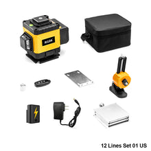 Load image into Gallery viewer, 12/16 Lines 3D/4D 360° Laser Level Nivel Laser Leveling Device Green Beam Laser Level Self-leveling Horizontal Vertical Measure Tool