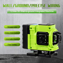 Load image into Gallery viewer, 3D 12 Lines Laser Level Self-Leveling 360 Horizontal And Vertical Omnidirectional Green Line Laser Level Ground Wall Home Improvement Tool