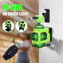 Load image into Gallery viewer, 4D 16 Lines Laser Level Self-Leveling 360 Horizontal And Vertical Omnidirectional Green Line Laser Level Ground Wall Home Improvement Tool