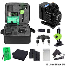 Load image into Gallery viewer, 4D 16 Lines Laser Level Self-Leveling 360 Horizontal And Vertical Omnidirectional Green Line Laser Level Ground Wall Home Improvement Tool