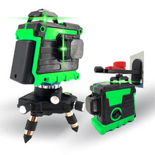 Load image into Gallery viewer, 12 Lines 3D Laser Level Self-Leveling 360 Horizontal and Vertical Cross With 1.2M Tripod Super Powerful Green Laser Beam Lines