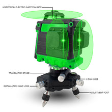 Load image into Gallery viewer, 12 Lines 3D Laser Level Self-Leveling 360 Horizontal and Vertical Cross With 1.2M Tripod Super Powerful Green Laser Beam Lines