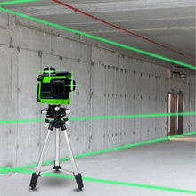 Load image into Gallery viewer, 12 Lines 3D Laser Level Self-Leveling 360 Horizontal and Vertical Cross With 1.2M Tripod Super Powerful Green Laser Beam Lines