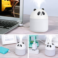 Load image into Gallery viewer, 250ml Cute Panda Mini Air Humidifier with Night Light Essential Oil Diffuser USB Mist Maker Car Air Freshener for Bedroom Office