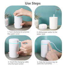 Load image into Gallery viewer, Portable 420ml Air Humidifier Aroma Oil Humidificador for Home Car USB Cool Mist Sprayer with Colorful Soft Night Light Purifier