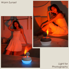 Load image into Gallery viewer, 300ml Sunset Lamp Air Humidifier Mini Humidifier USB Aroma Essential Oil Diffuser Skin Moisturiser Photograph Props for Home Car Mini Water Diffuser