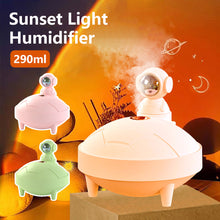 Load image into Gallery viewer, 290ml Romantic Astronaut Sunset Lamp Wireless Air Humidifier USB Rechargeable 1200mAh Battery Powered Water Diffuser for Home Studio