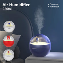 Load image into Gallery viewer, 220ml Astronaut Snowman Mini Air Humidifier with Night Light Essential Oil Diffuser USB Mist Maker Christmas Gift Home Car