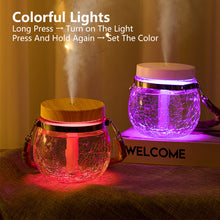 Load image into Gallery viewer, 400ML Creative Wood Grain Clear Glass Air Humidifier With Colorful Light Aroma Diffuser Ultrasonic USB Electric Essential Oil Diffuser