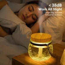 Load image into Gallery viewer, 400ML Creative Wood Grain Clear Glass Air Humidifier With Colorful Light Aroma Diffuser Ultrasonic USB Electric Essential Oil Diffuser