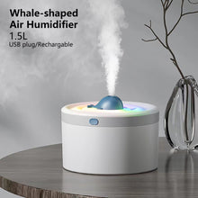 Load image into Gallery viewer, 1.5L Ultrasonic Blue Whale Humidifier USB Large Spray Cool Mist Humidifier Cartoon Colorful Light Home Aroma Diffuser