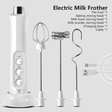 Load image into Gallery viewer, 3 In 1 Handheld Rechargeable Electric Milk Frother Foam Maker High Speeds Drink Mixer Handheld Foamer Coffee Frothing Wand