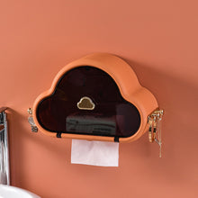 Load image into Gallery viewer, Bathroom Tissue Holder Wall Mount Paper Storage Box Waterproof Cloud Shape Towel Shelf Self Adhesive No Drilling Organizer Box