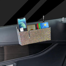 Load image into Gallery viewer, Diamond Car Storage Box Double Storage Bag Organizer Paste PVC Storage Daily Necessities Bling Accessories Woman