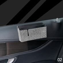 Load image into Gallery viewer, Diamond Car Storage Box Double Storage Bag Organizer Paste PVC Storage Daily Necessities Bling Accessories Woman