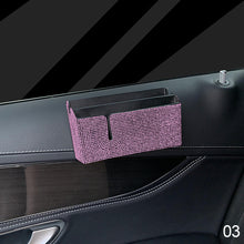 Load image into Gallery viewer, Diamond Car Storage Box Double Storage Bag Organizer Paste PVC Storage Daily Necessities Bling Accessories Woman