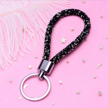 Load image into Gallery viewer, Car Keychain Colorful Sparkling Crystal PU Leather Rope For Couples Women Girl Bag Accessories Gift Keyring