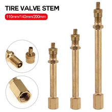 Load image into Gallery viewer, 110mm/140mm/200mm Motorcycle Car Truck Full Brass Wheel Tire Valve Stem Extension Pole Cap Extender Steamboat Car Accessories