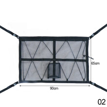 Load image into Gallery viewer, Double-Layer Adjustable Car Roof Hanging Mesh Net Ceiling Cargo Sundries Storage Bag Pocket Organizer