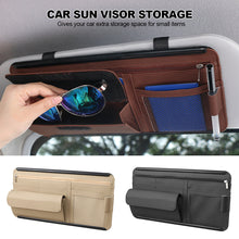 Load image into Gallery viewer, Car Sun Visor Clip Organizer Sunshade Storage Leather Stowing Box Pen Card Ticket Sunglasses Clip Bag Accessories
