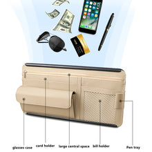 Load image into Gallery viewer, Car Sun Visor Clip Organizer Sunshade Storage Leather Stowing Box Pen Card Ticket Sunglasses Clip Bag Accessories