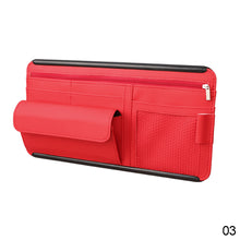 Load image into Gallery viewer, Car Sun Visor Clip Organizer Sunshade Storage Leather Stowing Box Pen Card Ticket Sunglasses Clip Bag Accessories