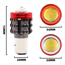 Load image into Gallery viewer, H4 BA20D Motorcycle Angel Eye LED Headlight H6 Scooter Motorbike Dual Colors Light Bulb DRL 12V-80V