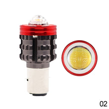 Load image into Gallery viewer, H4 BA20D Motorcycle Angel Eye LED Headlight H6 Scooter Motorbike Dual Colors Light Bulb DRL 12V-80V