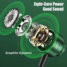 Load image into Gallery viewer, L Jack Magnetic Gamer Wired Earphones Gaming Green Metal HiFi Bass Stereo 3.5mm Type C Earbuds For Phone Computer Mic Headphones