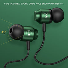 Load image into Gallery viewer, L Jack Magnetic Gamer Wired Earphones Gaming Green Metal HiFi Bass Stereo 3.5mm Type C Earbuds For Phone Computer Mic Headphones