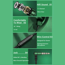 Load image into Gallery viewer, L Jack Magnetic Gamer Wired Earphones Gaming Green Metal HiFi Bass Stereo 3.5mm Type C Earbuds For Phone Computer Mic Headphones