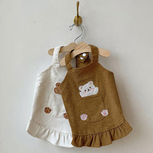 Load image into Gallery viewer, Sweet Suspenders Bear Corduroy Dress Ins Puppy Vest Cats and Dogs Spring Skirts Flying Sleeves Cute Princess Skirt Pets Clothes for Small Girl Boy Dogs