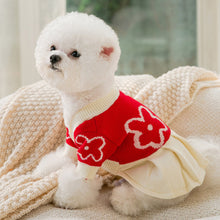 Load image into Gallery viewer, Puppy Hand-painted Flowers Couples Sweater Autumn and Winter Warm Teddy Clothes Than Bear Dress Knitted Dog Clothes XS-XL