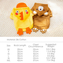 Load image into Gallery viewer, Pet Clothes Cute Chicken Bear Costume Clothing For Cats Dog Teddy Dog Clothes Shirt Animals Costume Pet Supplies