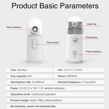 Load image into Gallery viewer, Portable Mini Handheld Medical Silent Mesh Nebulizer Asthma Inhaler Atomizer Child Health Care Nebulizer Humidifier Micro Atomizer