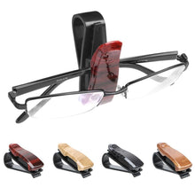 Load image into Gallery viewer, Car Accessories Sunglasses Eyeglasses Glasses Wood Grain Holder Auto Fastener Glasses Case Atuo Ticket Clip