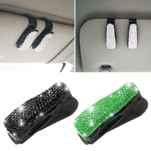 Load image into Gallery viewer, Car Clip Sun Visor Glasses Bracket Bill Clip Portable Sunglasses Rhinestone Diamond Decoration Eyeglasses Interior Supplies
