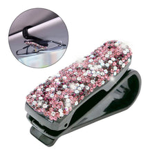 Load image into Gallery viewer, Car Clip Sun Visor Glasses Bracket Bill Clip Portable Sunglasses Rhinestone Diamond Decoration Eyeglasses Interior Supplies