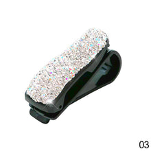 Load image into Gallery viewer, Car Clip Sun Visor Glasses Bracket Bill Clip Portable Sunglasses Rhinestone Diamond Decoration Eyeglasses Interior Supplies