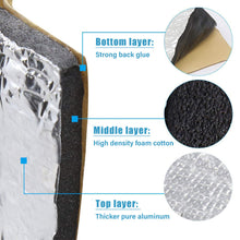 Load image into Gallery viewer, 10Pcs Car Sound Deadener Heat Insulation Mat Hood Engine Firewall Heat Mat Sound Proofing Insulation Audio Noise Insulator Foam