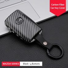 Load image into Gallery viewer, Carbon Fiber Car Remote Key Case Cover Shell For Mazda 3 Alexa CX-30 CX30 CX5 CX 5 CX-5 CX8 CX9 CX4 2019 2020 Protector Holder Keyless